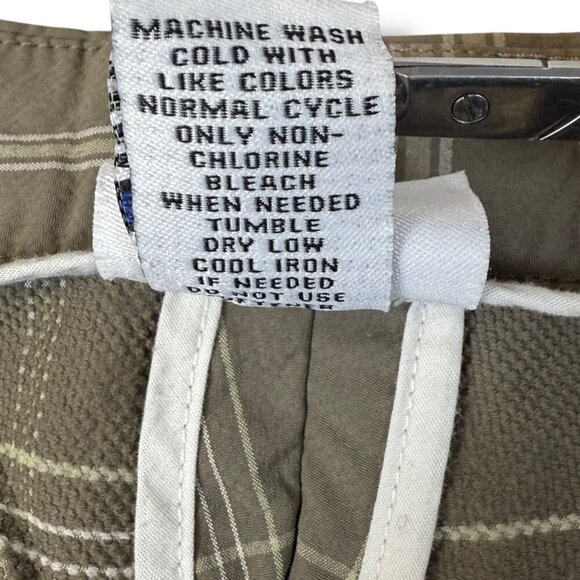 Slazenger Golf Shorts Mens Size 38 Tan Plaid Flat Front Pockets 11" Stretch - Picture 9 of 9